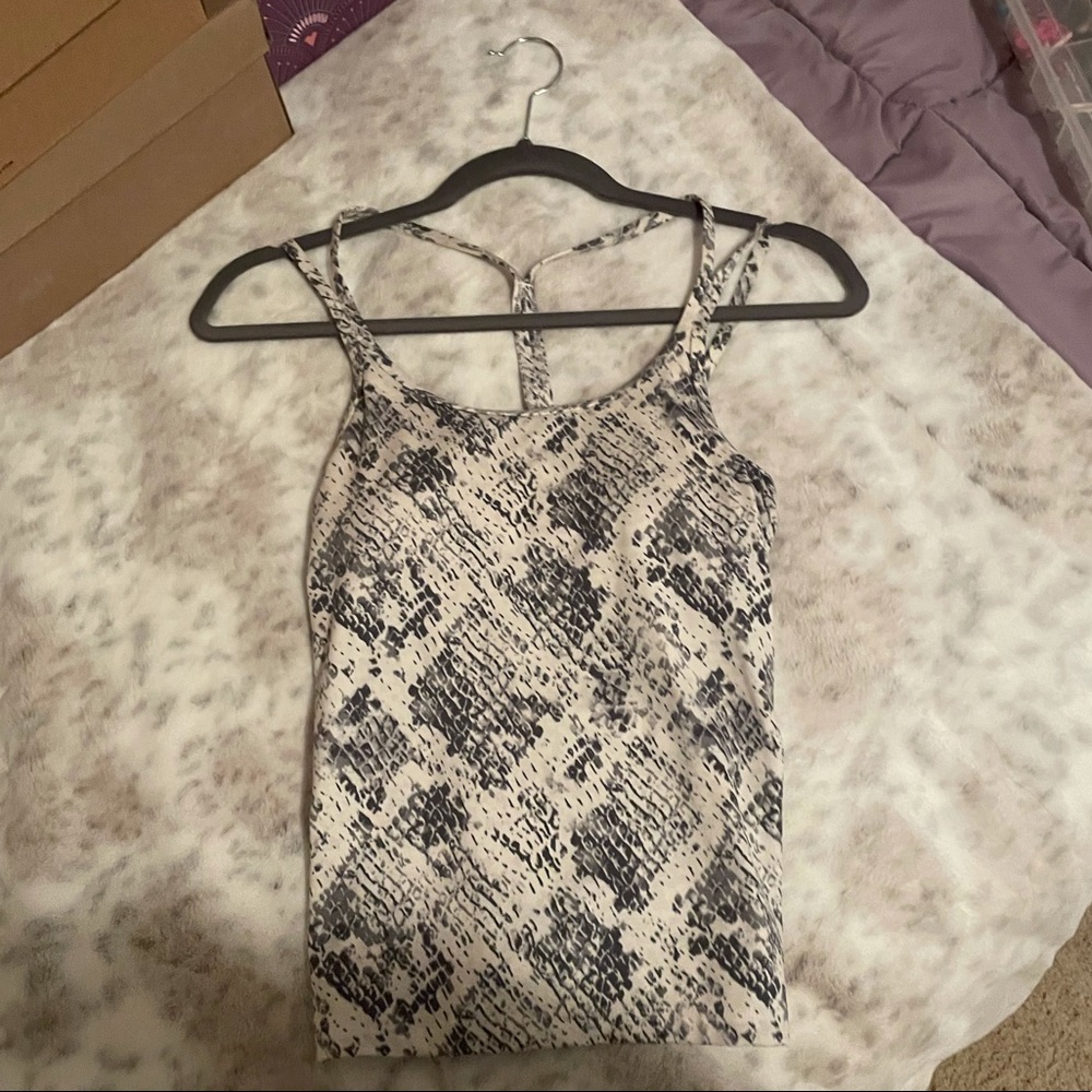 Snakeskin athletic tank top